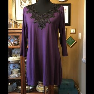 Soma brand tunic/dress in purple & black lace